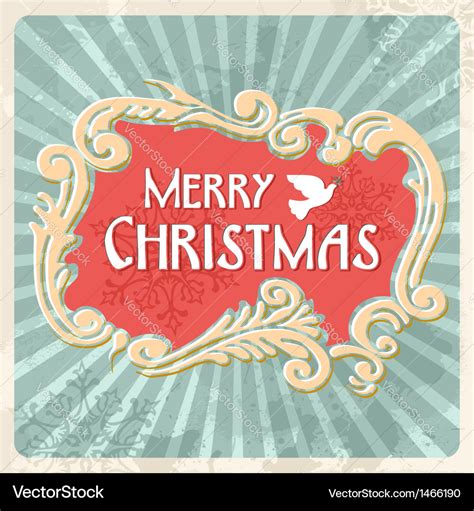 Vintage merry christmas sign postcard Royalty Free Vector