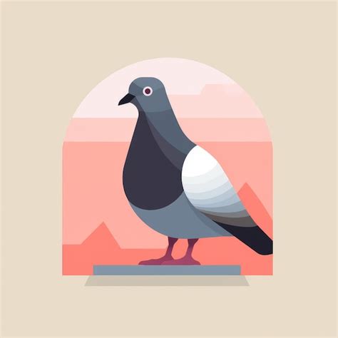 Premium Photo | Minimalist Scandinavian Art Pigeon Silhouette Vector Illustration