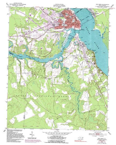 New Bern topographic map, NC - USGS Topo Quad 35077a1