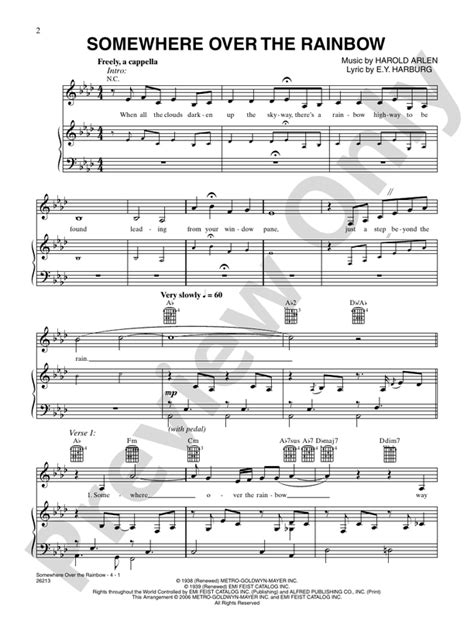 Somewhere Over the Rainbow: Piano/Vocal/Chords: Katharine McPhee - Digital Sheet Music Download