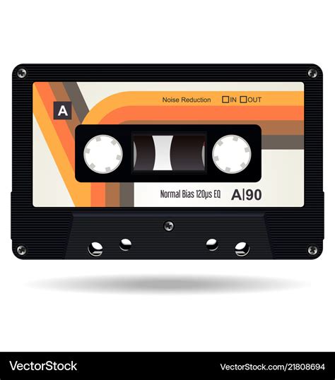 Retro vintage cassette tape isolated white Vector Image