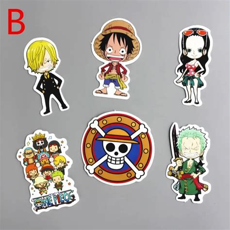 6pcs ONE PIECE Monkey D. Luffy Anime stickers pvc waterproof car styling skateboards laptop ...