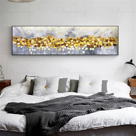 Gold Art Paintings on Canvas Wall Art Pictures for Living Room | Etsy