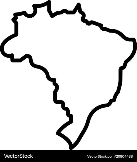 Brazil map icon outline style Royalty Free Vector Image