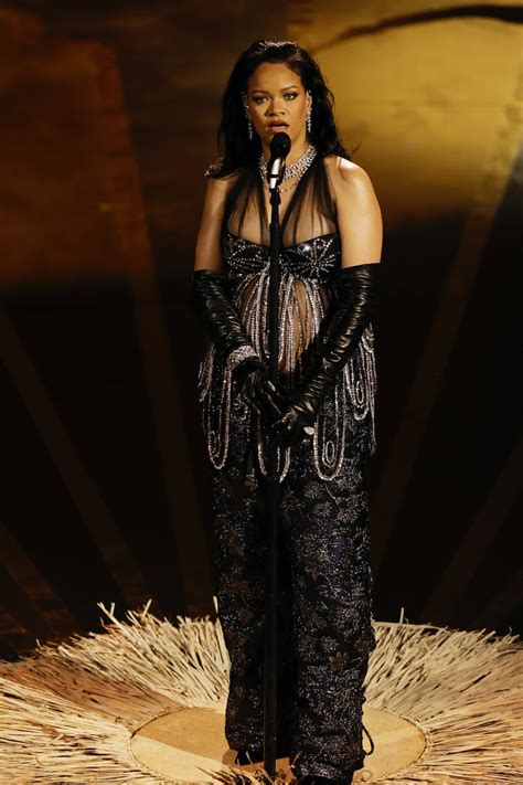 Rihanna Wears Bejewelled Sheer Outfit For Oscars 2023 Performance