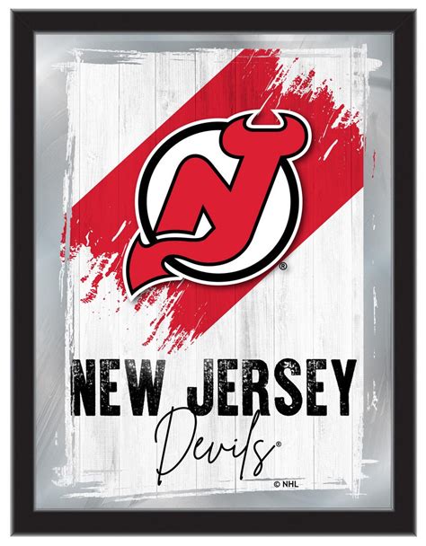 New Jersey Devils Team Logo Mirror Logo Mirror | NHL Hockey Team Bar ...