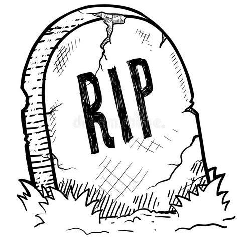 Rest in Peace grave sketch stock vector. Illustration of decoration - 22724755 | Halloween ...