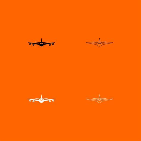 Airplane black and white set icon 6953290 Vector Art at Vecteezy