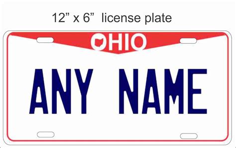 Amazon.com: ATD Ohio State Replica License Plate for Automobile 12" x 6" Personalized with Your ...