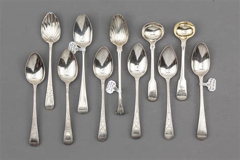 Assorted English Silver Demitasse Spoons | Witherell's Auction House