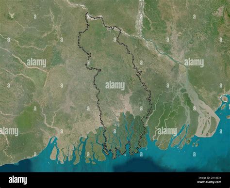 Khulna, division of Bangladesh. Low resolution satellite map Stock ...