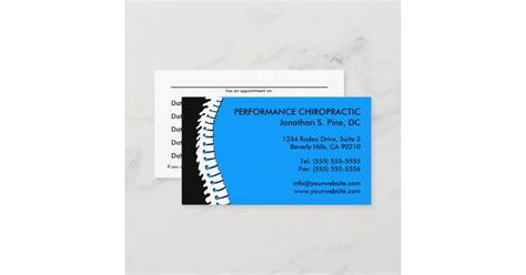 Spine Cutout Chiropractic Appointment Cards | Zazzle