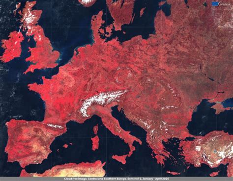 Cloud free view of central Europe | Copernicus