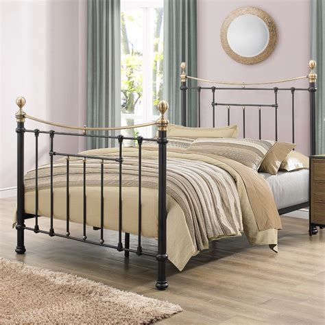 Bronte Black Metal Bed Frame - 4ft6 Double | Classic bedroom, Metal bed frame, Black metal bed frame