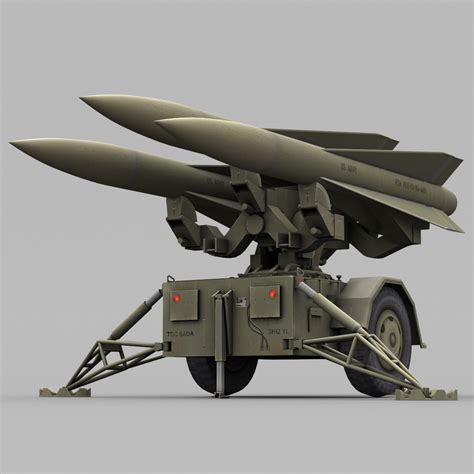 low-poly hawk missile launcher max