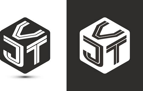 VJT letter logo design with illustrator cube logo, vector logo modern ...