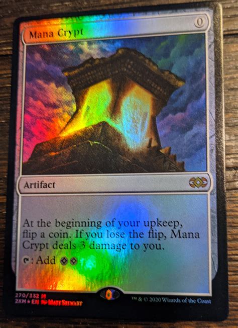 FOIL Mana Crypt from Double Masters Regular Art Magic the Gathering MTG Proxy Card