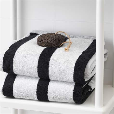 KINNEN KINNEN, bath towel, white/black, 70x140 cm | IKEA Indonesia