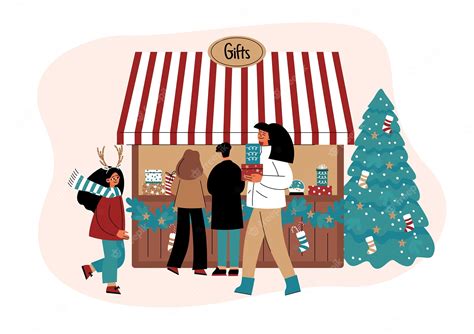 Premium Vector | Hand drawn christmas market illustration