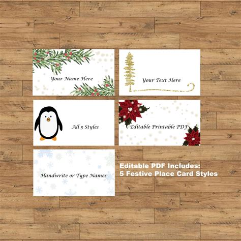 Printable Christmas Place Cards