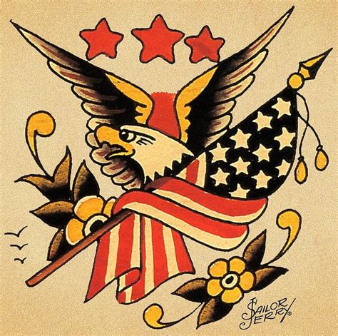 American Traditional Eagle Flag Tattoo - bmp-city