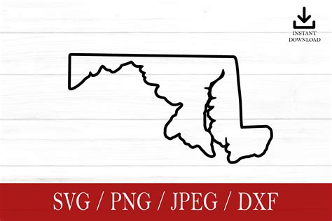 Maryland Svg, Maryland Outline Svg, Svg, Png, Dxf, Jpeg, Digital ...