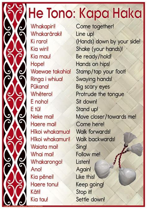 Kapa Haka Commands Blackboard Jungle Maori Words Te Reo Maori – NBKomputer