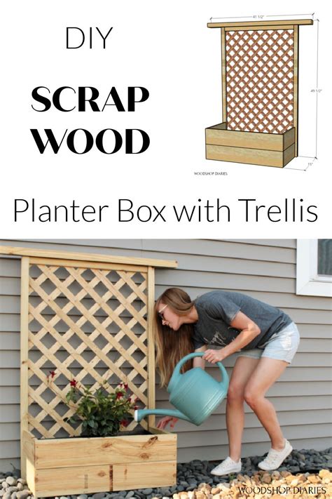 DIY Planter Box with Trellis--An Easy 4 Step Scrap Wood Project! | Planter box with trellis, Diy ...