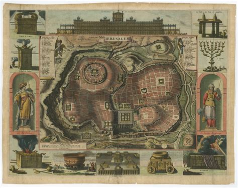 Antique Map of Jerusalem by Berchem (1669)