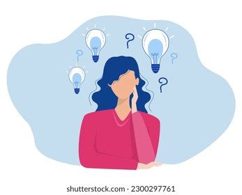 Woman Thinking Question Mark Light Bulb Stock Vector (Royalty Free) 2300297761 | Shutterstock