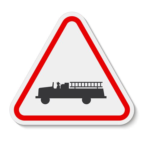 Emergency Vehicle Crossing Sign On White Background 14213808 Vector Art ...