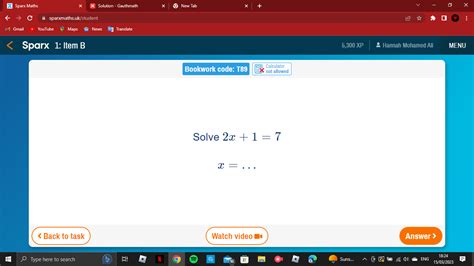 Solved: Sparx Maths Solution - Gauthmath New Tab sparxmaths.uk/student mail News Translate Spar ...