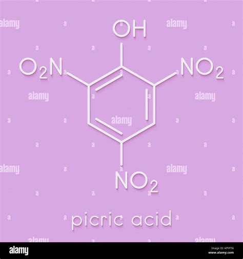 Picric acid (2,4,6-trinitrophenol) explosive molecule. Skeletal formula Stock Photo - Alamy