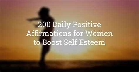 Self Esteem Affirmations For Women