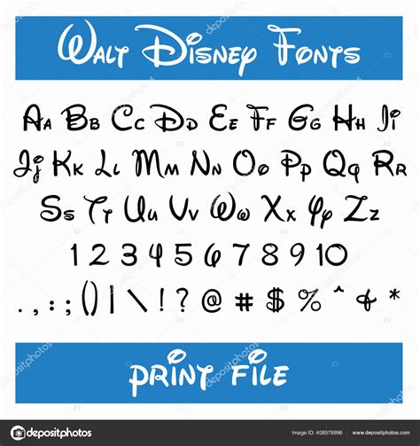 Fonte Walt Disney Fonte Caligrafia Alfabeto Disney imagem vetorial de ...