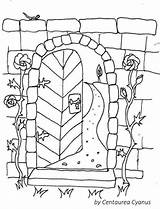 coloring Page By Cetaurea Cyanus  garden gate Fairy Stonewall sketch template