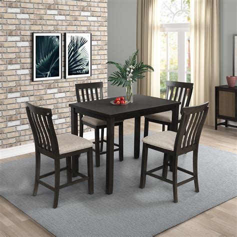 enyopro Dining Table Set with 4 Chairs, 5-Piece Wooden Kitchen Table ...