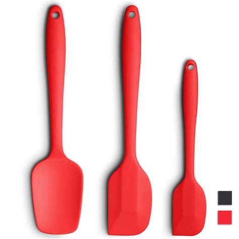 Silicone Spatula 3-Piece Set, High Heat-Resistance, Food Grade Silicone Material, With Strong ...