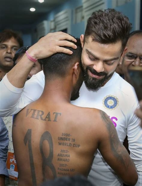 Virat Kohli Meets Die Hard Fan Who Has Virat, 18 Jersey Number, And Achievements Tattooed All ...