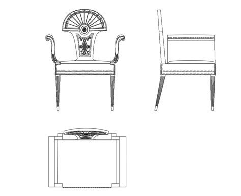 Club classical wooden arm chair elevation cad block details dwg file - Cadbull