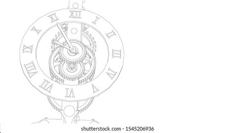 Abstract Mechanical Clock Drawing - Iwanna Fly