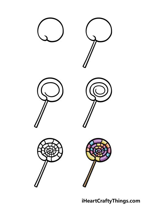 Lollipop Drawing - How To Draw A Lollipop Step By Step