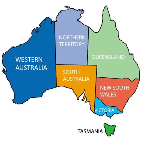 map of Australian territories Royalty Free Stock SVG Vector