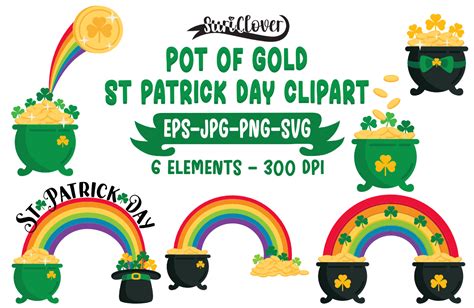 Pot of Gold, St Patrick's Day Clipart Graphic by SuriClover · Creative Fabrica