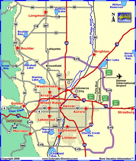 Denver Metro Local Area Map | Colorado Vacation Directory | Area map, Map, Colorado vacation