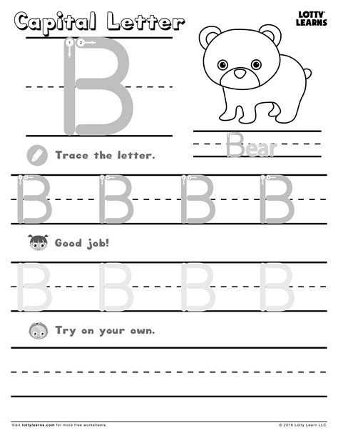 Letter B Tracing Worksheets Free | AlphabetWorksheetsFree.com
