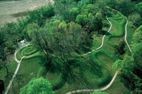 Great Serpent Mound. Adams County, southern Ohio. Mississippian ...