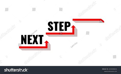 Arrows Text Next Steps Red Arrow Stock Vector (Royalty Free) 2034406031 ...