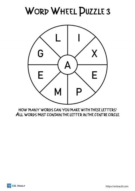 Free Printable Word Wheels - Printable Word Searches