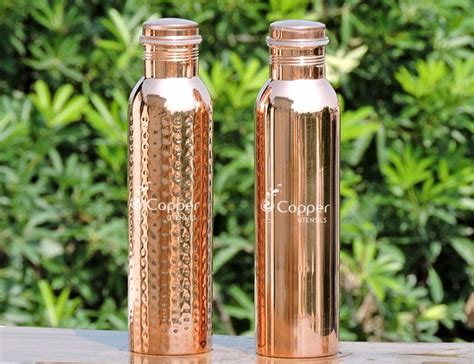 Set of Pure Copper Bottles 1000 ML Copper Rose, Pure Copper, Rose Gold ...